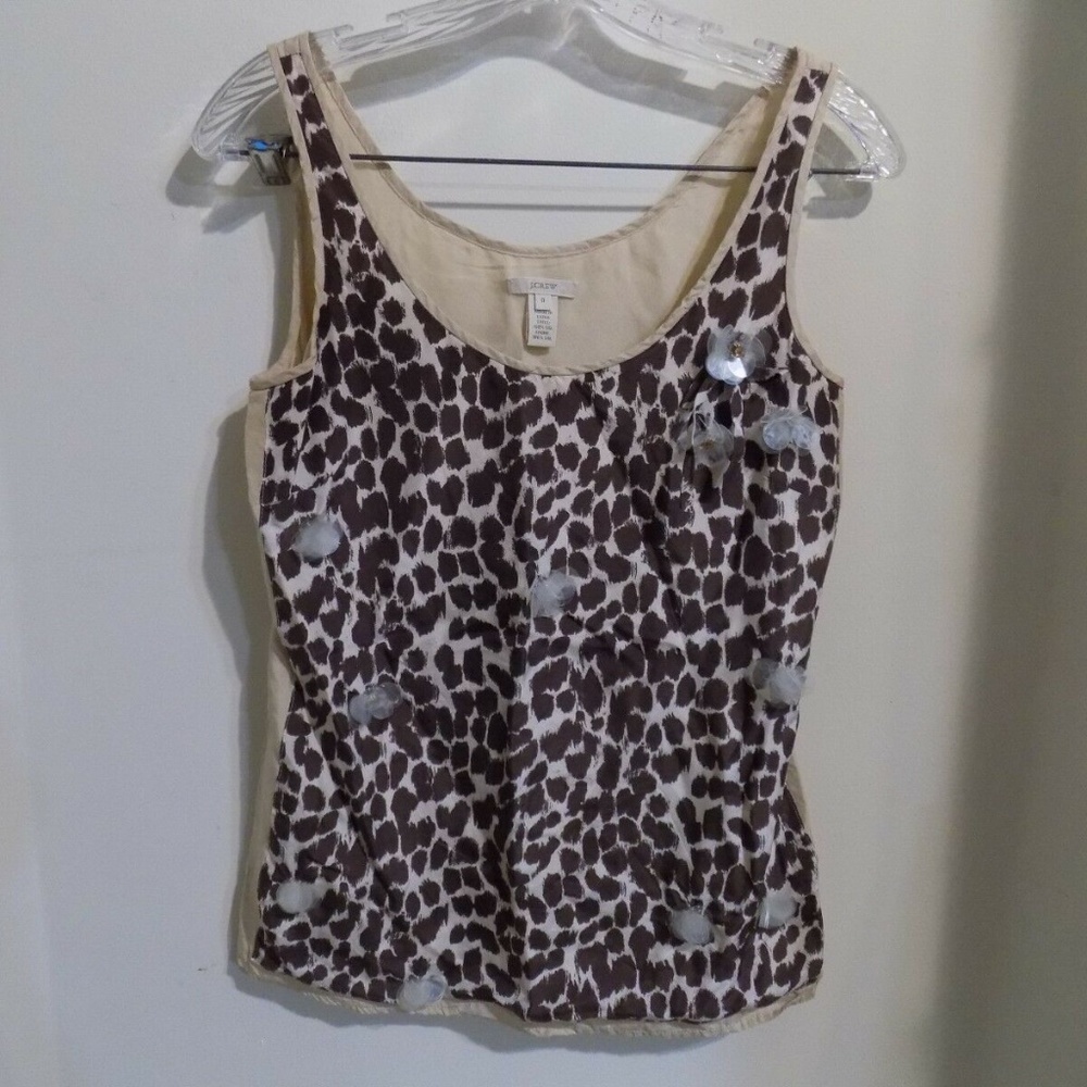 J. Crew Leopard Print Blouse w/ Accents, 0